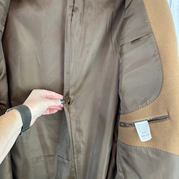 Calvin Klein Brown Wool Cashmere Stewart Coat Single Breasted Men's Size 52XL - Picture 7 of 16